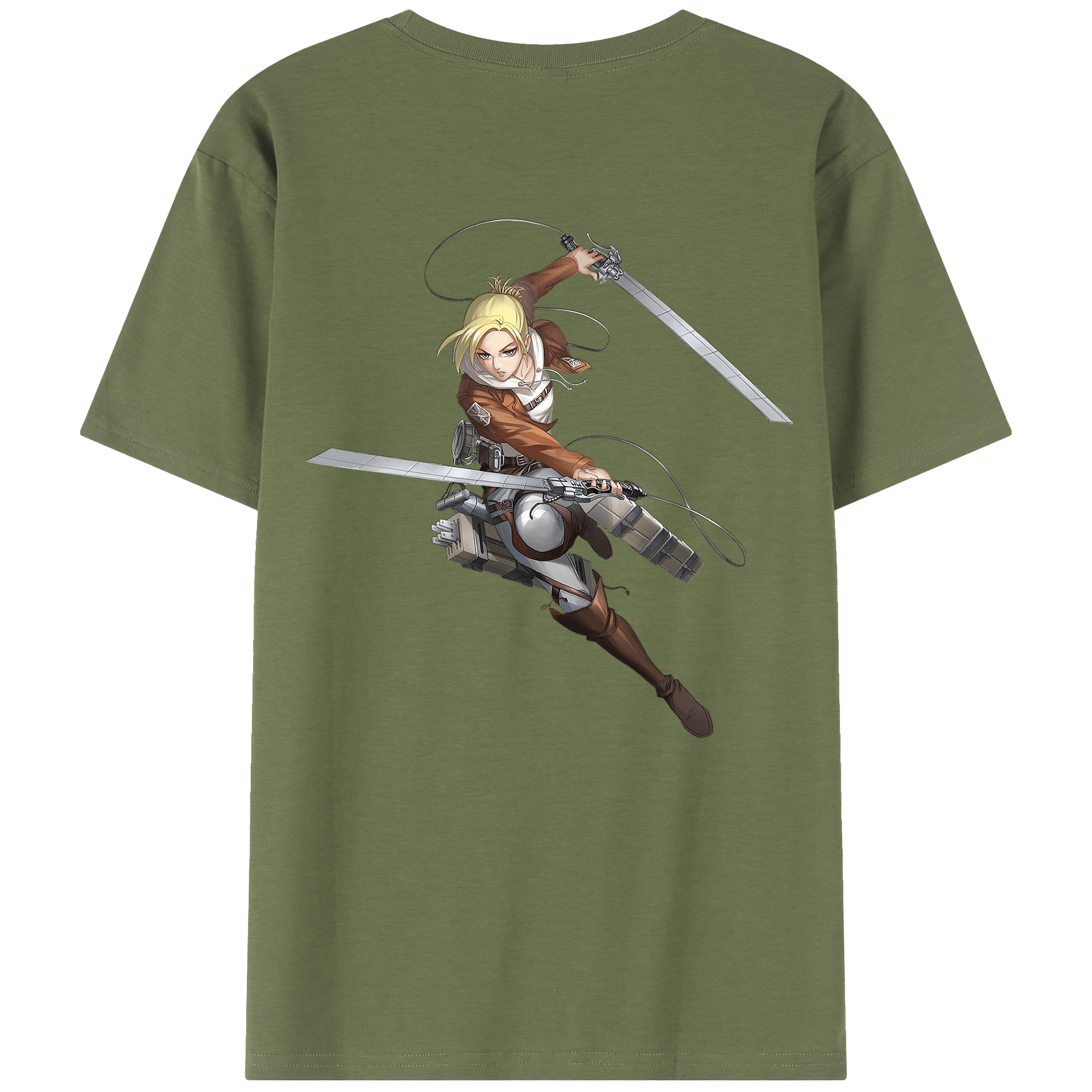 （画像用） 進撃の巨人 アニ・レオンハート Attack on Titan Annie Leonhart 綿100％半袖Tシャツ（背面プリント）